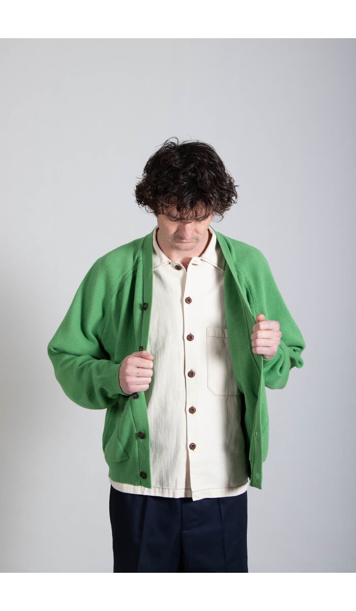 Universal Works Universal Works Vest / Pocket David Cardigan / Grasgroen