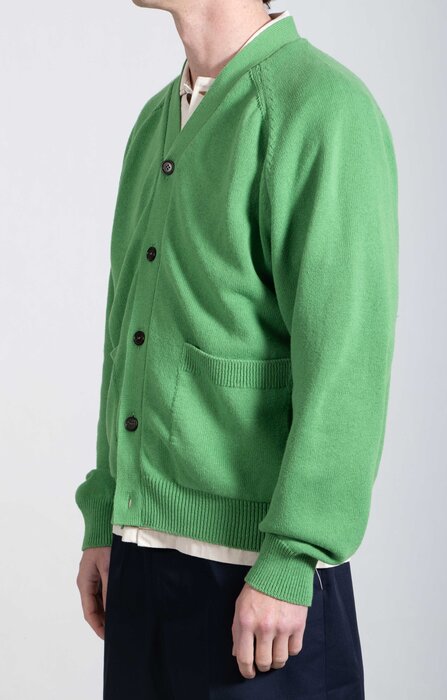 Universal Works Universal Works Vest / Pocket David Cardigan / Grasgroen