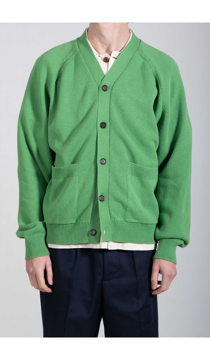Universal Works Universal Works Vest / Pocket David Cardigan / Grasgroen
