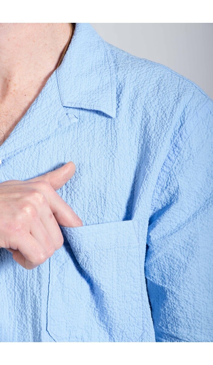 Universal Works Universal Works Overhemd / Road Shirt / Luchtblauw