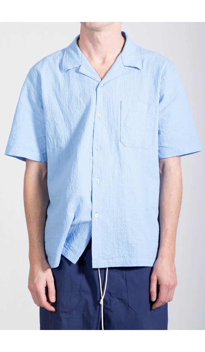 Universal Works Universal Works Overhemd / Road Shirt / Luchtblauw