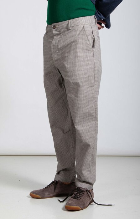 Universal Works Universal Works Hose / Military Chino / Blaues Karomuster