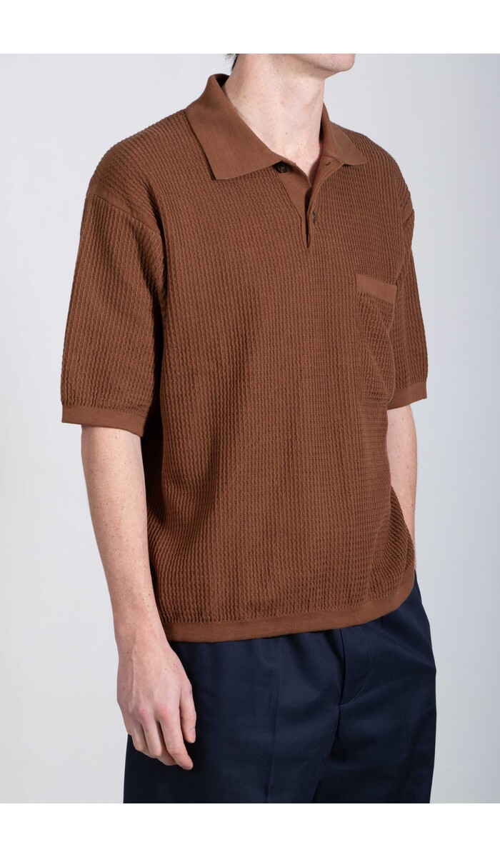 Universal Works Universal Works Polo / SS Knit Polo / Cocoa