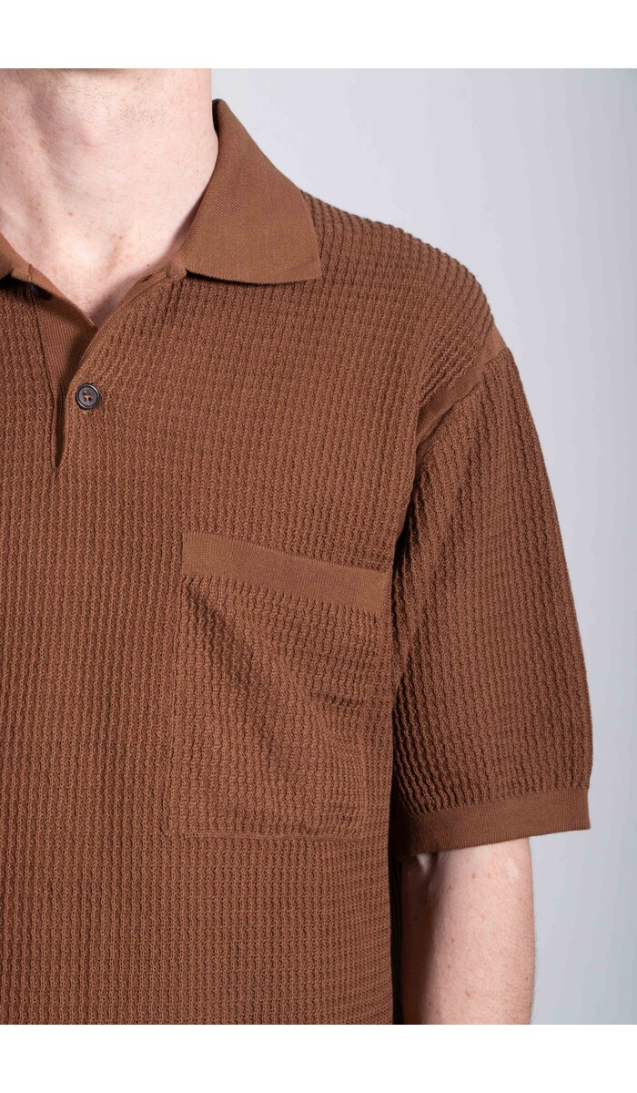 Universal Works Universal Works Polo / SS Knit Polo / Cocoa