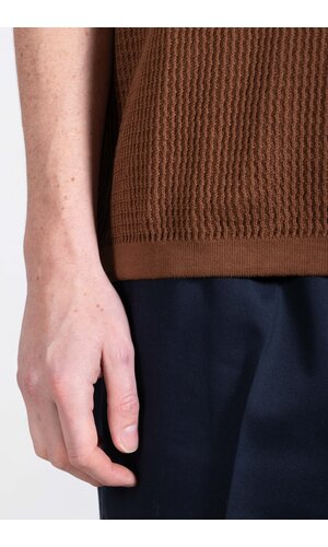 Universal Works Universal Works Polo / SS Knit Polo / Cocoa