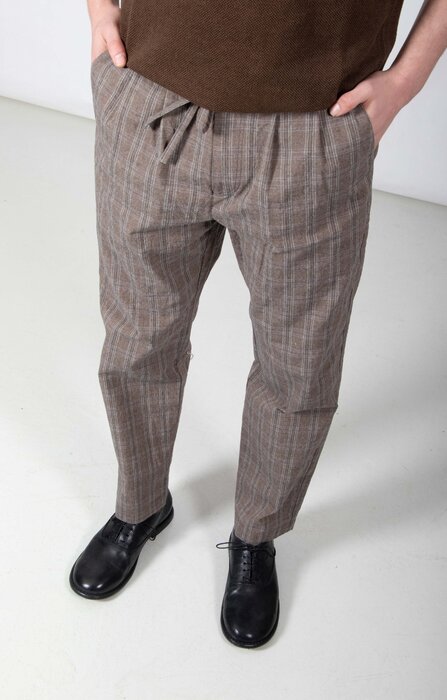Hannes Roether Hannes Roether Trousers / Paper / Brown Check