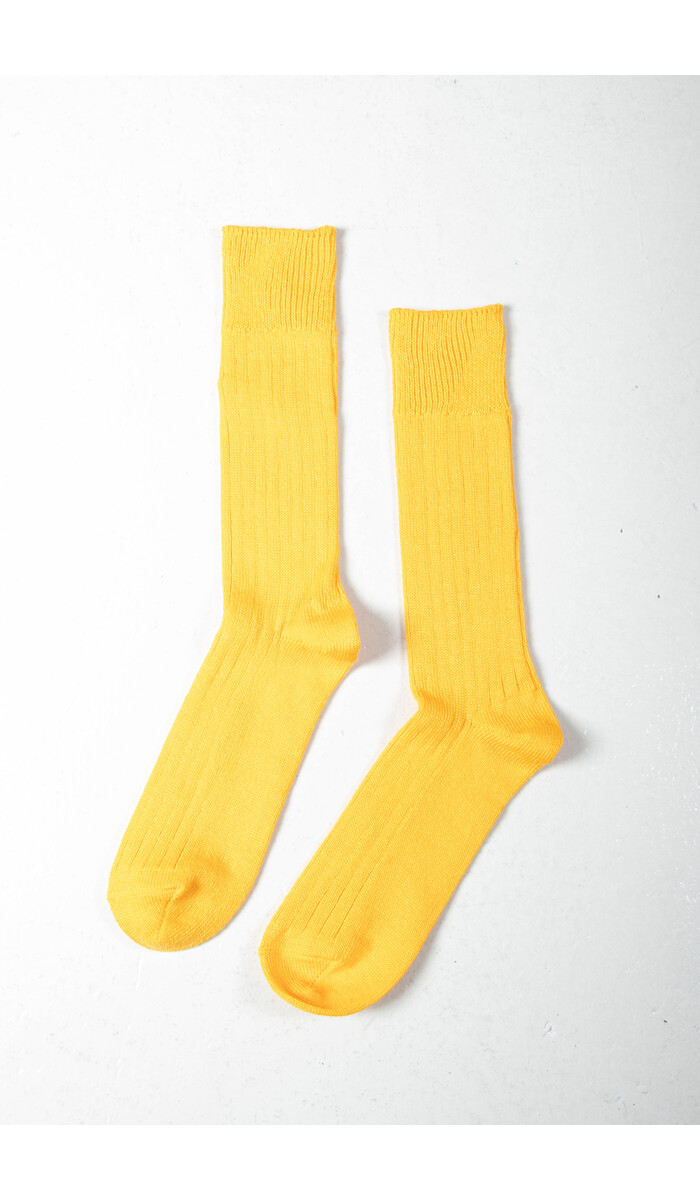 RoToTo RoToTo Socke / Linen Cotton Ribbed / Leuchtend Geld
