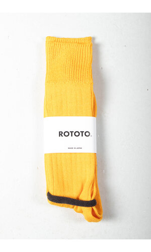 RoToTo RoToTo Socke / Linen Cotton Ribbed / Leuchtend Geld