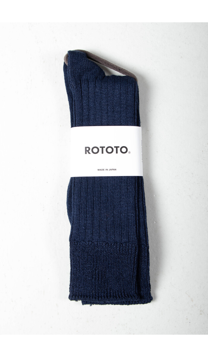 RoToTo RoToTo Socke / Linen Cotton Ribbed / Navy