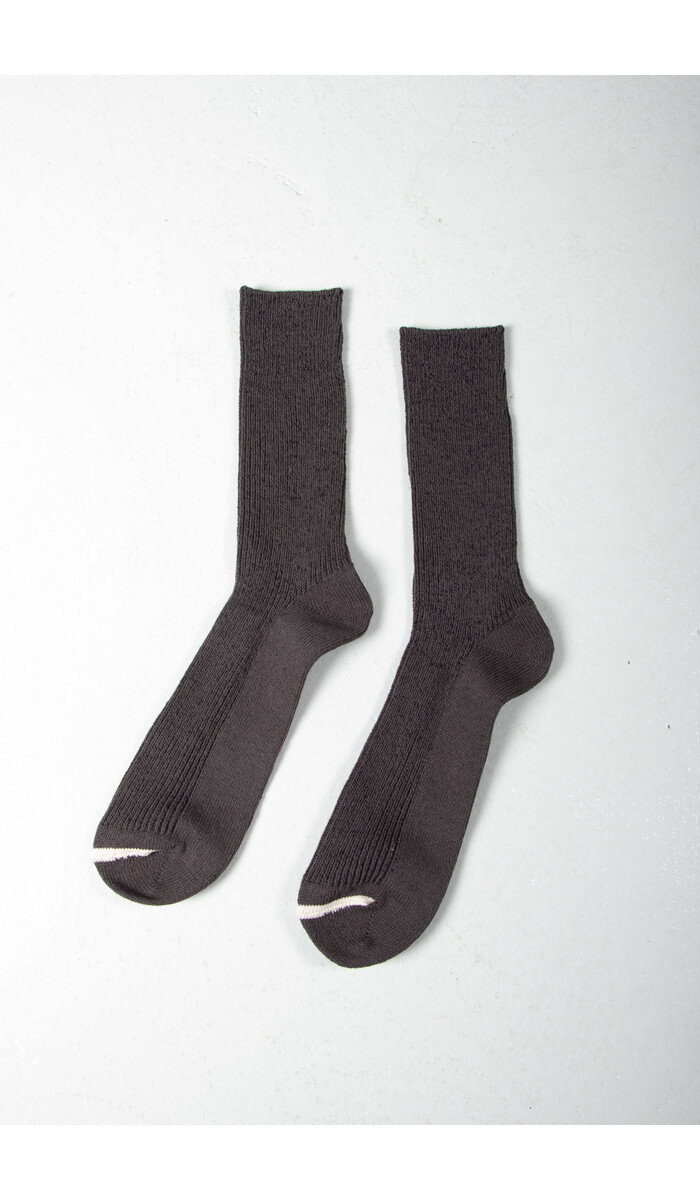 RoToTo RoToTo Sock / Washi Rib Crew Socks / Dark Grey