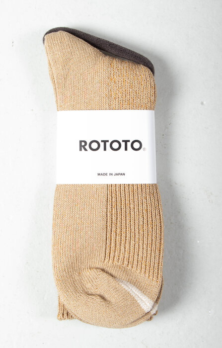 RoToTo RoToTo Socke / Washi Rib Crew Socks / Beige