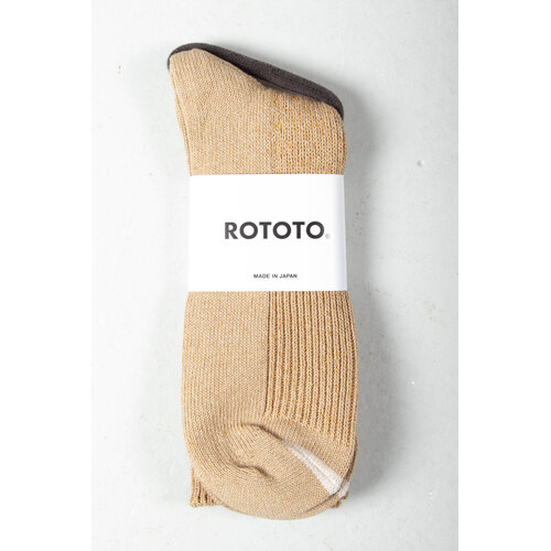 RoToTo RoToTo Sock / Washi Rib Crew Socks / Beige