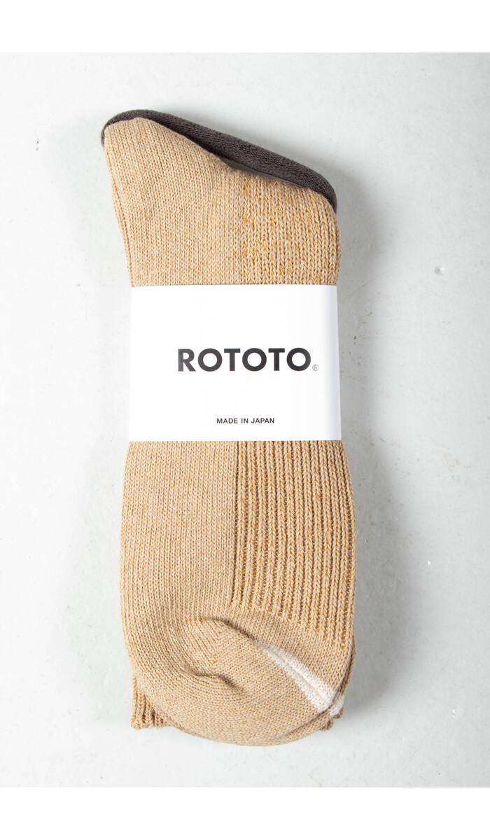 RoToTo RoToTo Sock / Washi Rib Crew Socks / Beige