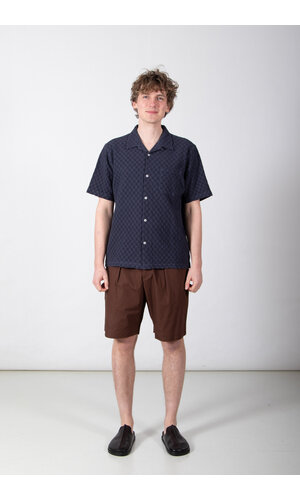 Universal Works Universal Works Overhemd / Road Shirt / Indigo Wafel