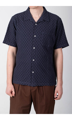 Universal Works Universal Works Overhemd / Road Shirt / Indigo Wafel