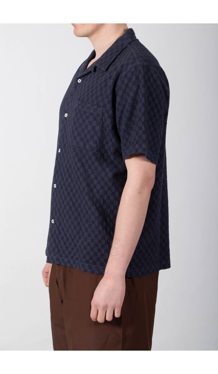 Universal Works Universal Works Overhemd / Road Shirt / Indigo Wafel