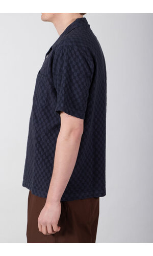 Universal Works Universal Works Overhemd / Road Shirt / Indigo Wafel