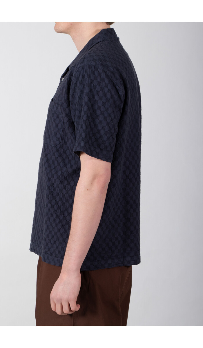 Universal Works Universal Works Overhemd / Road Shirt / Indigo Wafel