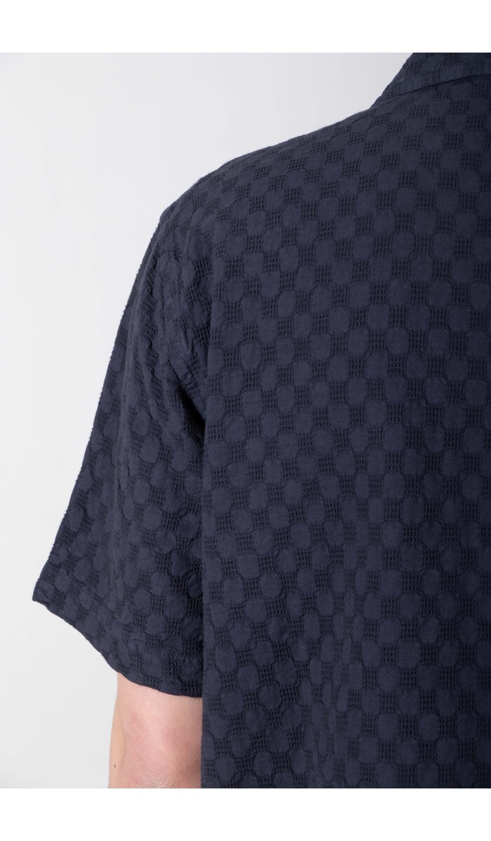 Universal Works Universal Works Overhemd / Road Shirt / Indigo Wafel