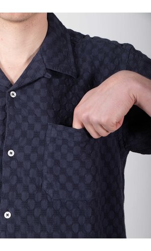 Universal Works Universal Works Overhemd / Road Shirt / Indigo Wafel