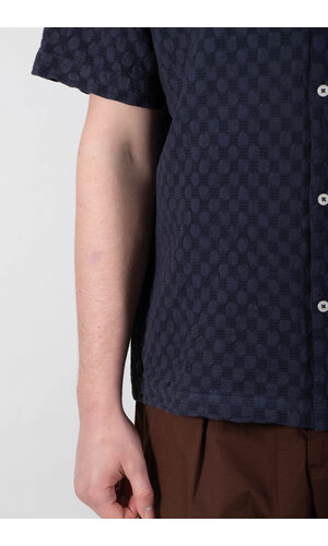 Universal Works Universal Works Overhemd / Road Shirt / Indigo Wafel