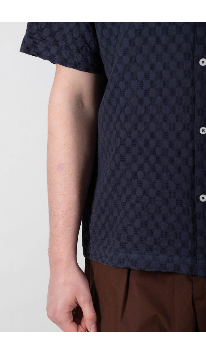 Universal Works Universal Works Overhemd / Road Shirt / Indigo Wafel