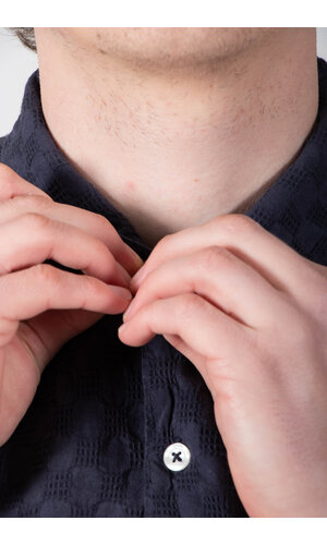 Universal Works Universal Works Overhemd / Road Shirt / Indigo Wafel