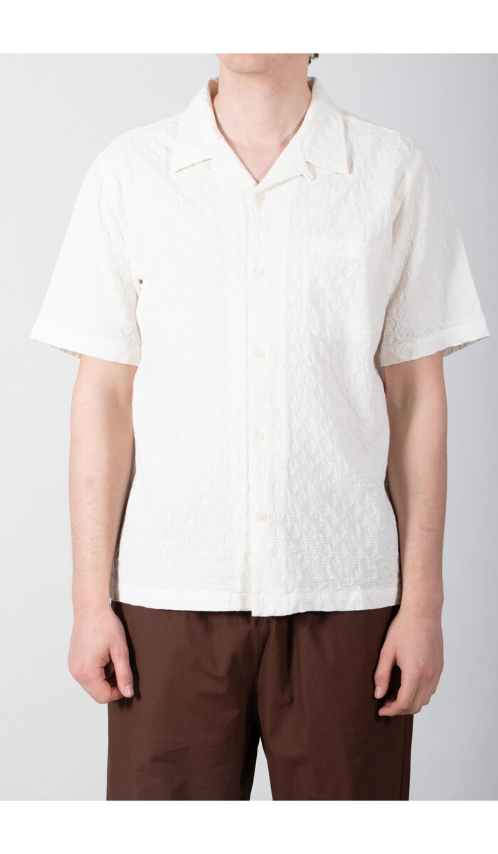 Universal Works Universal Works Overhemd / Road Shirt / Ecru Wafel
