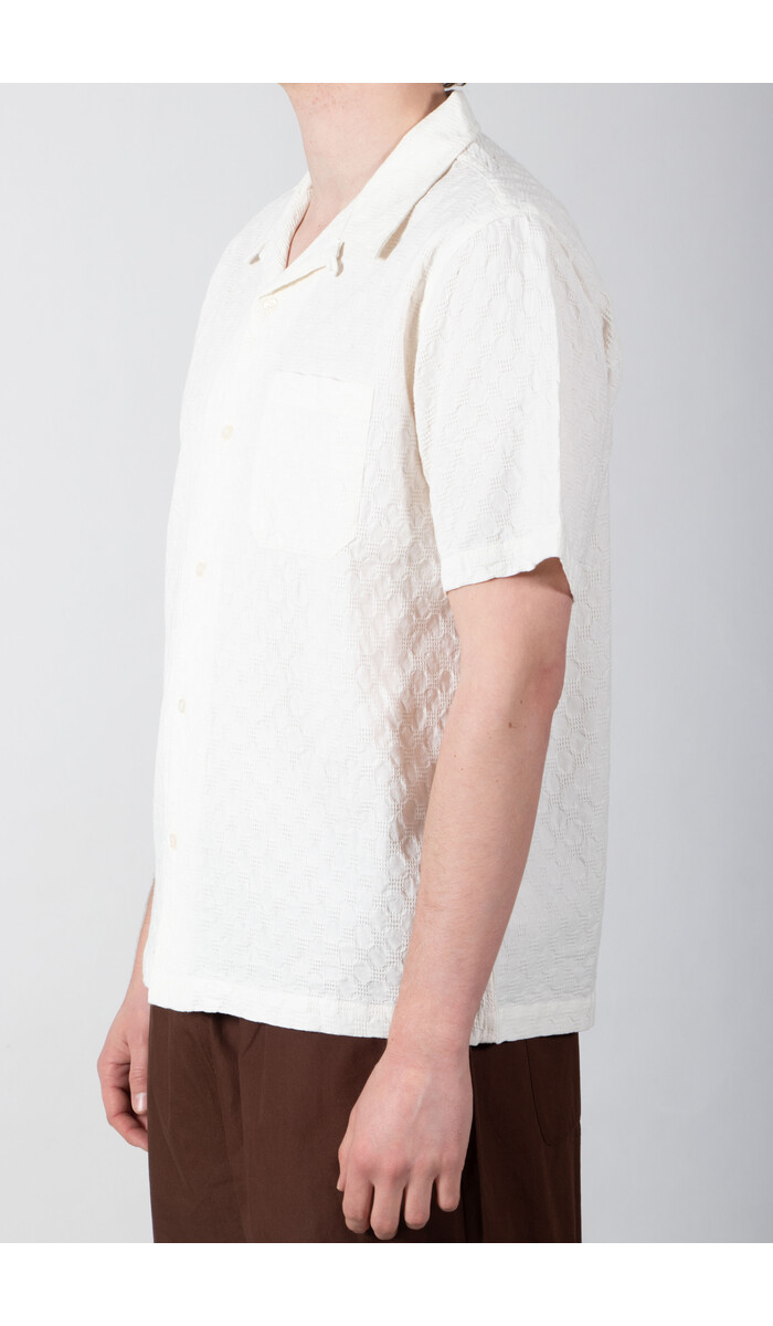 Universal Works Universal Works Overhemd / Road Shirt / Ecru Wafel