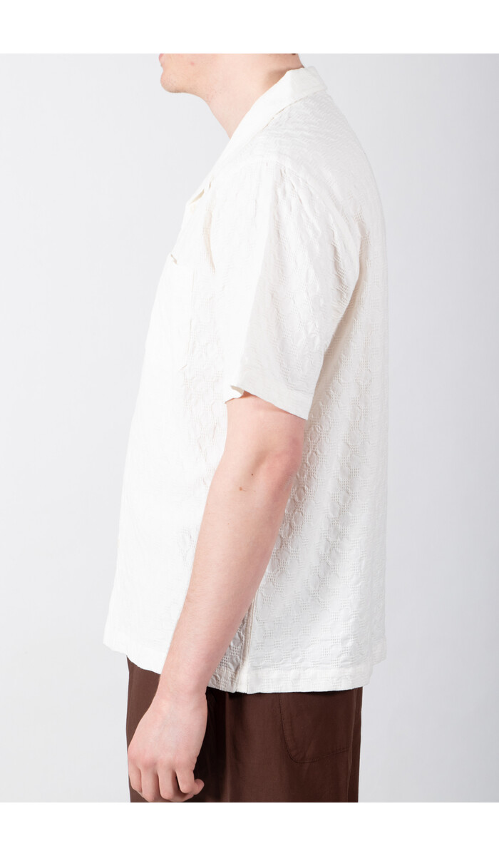 Universal Works Universal Works Overhemd / Road Shirt / Ecru Wafel