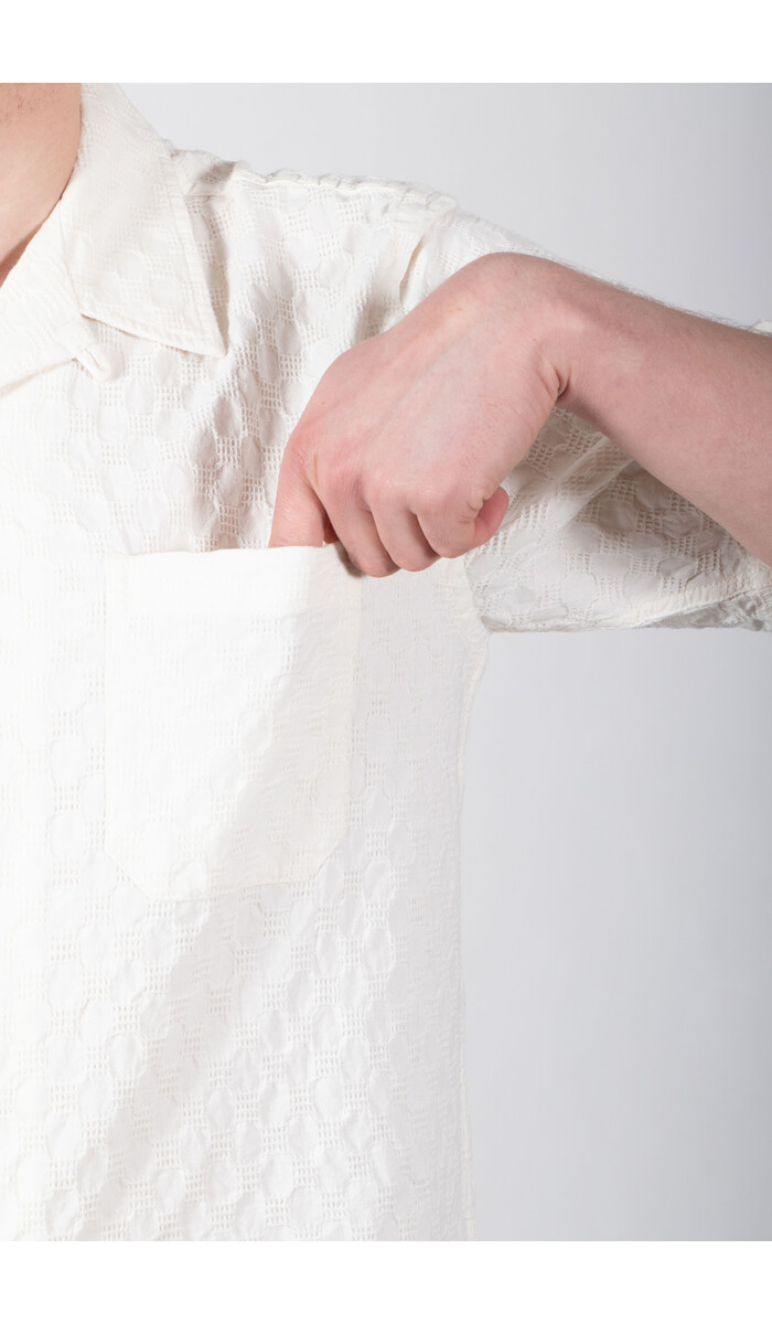 Universal Works Universal Works Overhemd / Road Shirt / Ecru Wafel