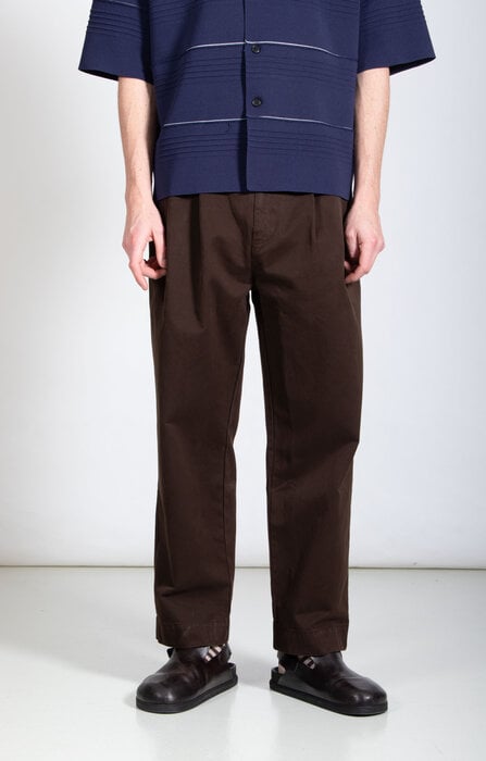 Parages Parages Broek / Wide Pleats / Donkerbruin Parages Parages Broek / Wide Pleats / Donkerbruin
