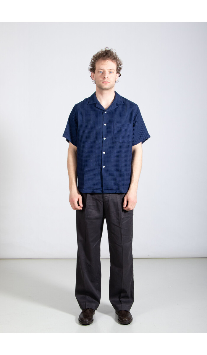 Portuguese Flannel Portuguese Flannel Overhemd / Honey Comb / Blauw