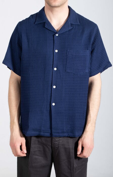 Portuguese Flannel Portuguese Flannel Hemd / Honey Comb / Blau