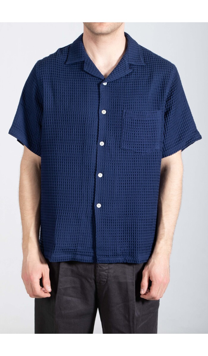 Portuguese Flannel Portuguese Flannel Overhemd / Honey Comb / Blauw