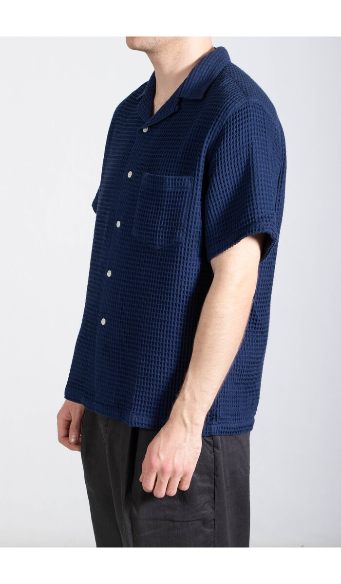 Portuguese Flannel Portuguese Flannel Overhemd / Honey Comb / Blauw