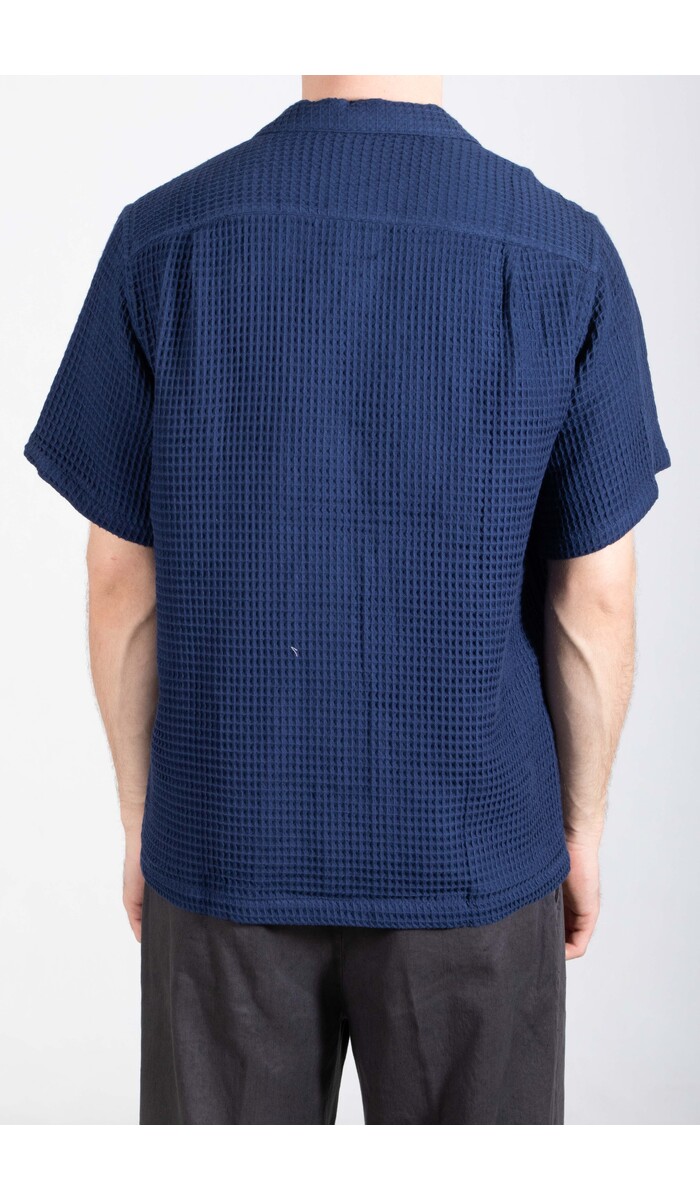 Portuguese Flannel Portuguese Flannel Overhemd / Honey Comb / Blauw