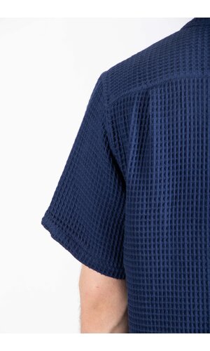 Portuguese Flannel Portuguese Flannel Overhemd / Honey Comb / Blauw