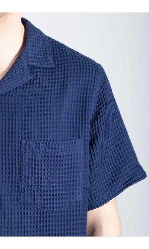 Portuguese Flannel Portuguese Flannel Overhemd / Honey Comb / Blauw