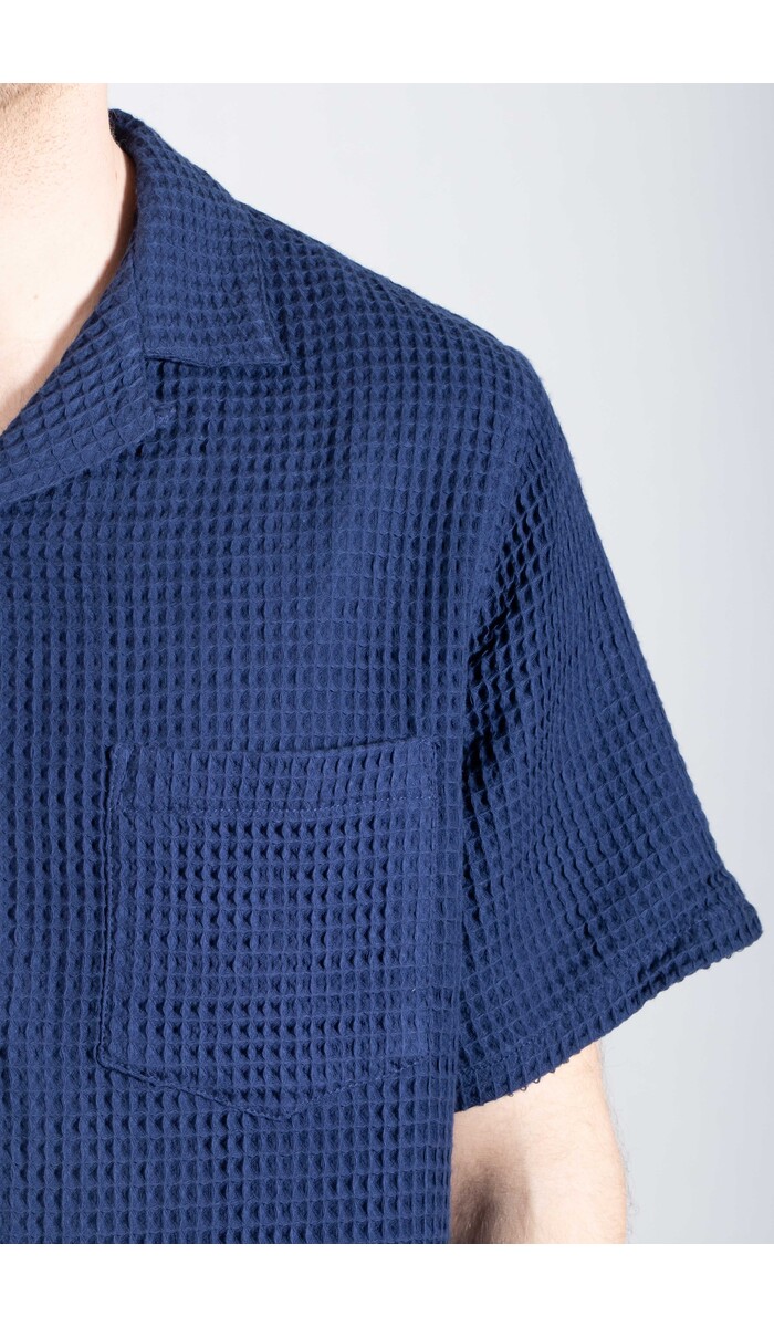 Portuguese Flannel Portuguese Flannel Overhemd / Honey Comb / Blauw