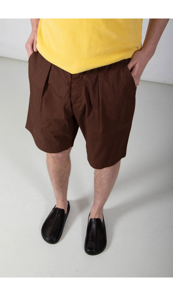 Universal Works Universal Works Korte Broek / Pleated Track Short / Bruine Streep