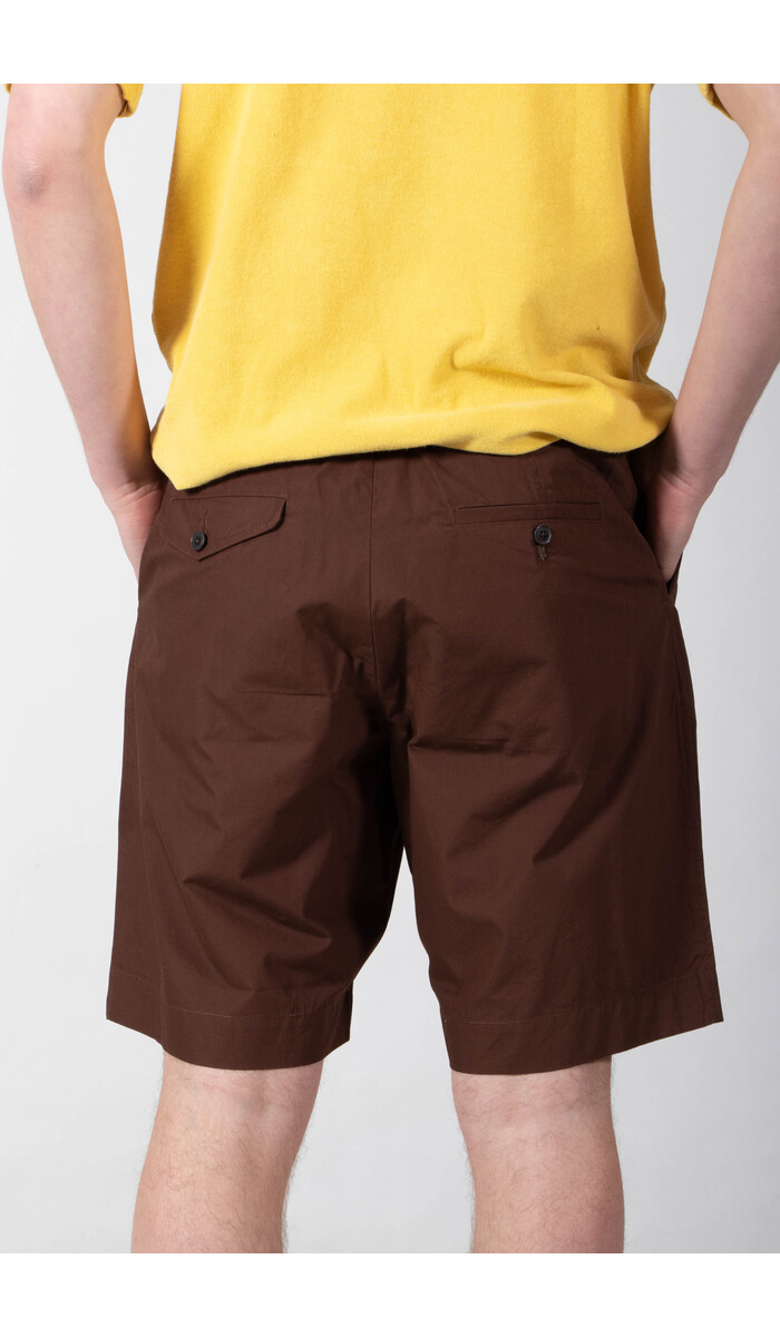 Universal Works Universal Works Korte Broek / Pleated Track Short / Bruine Streep