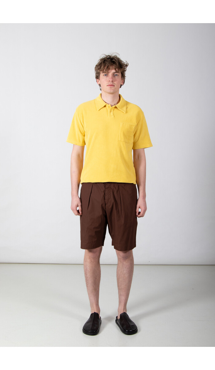 Universal Works Universal Works Korte Broek / Pleated Track Short / Bruine Streep