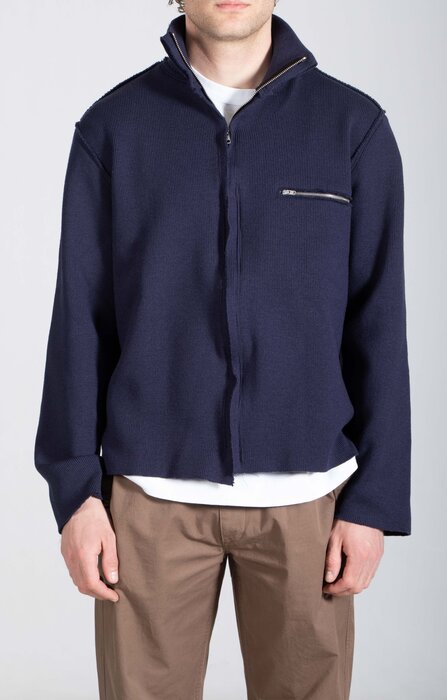 Camiel Fortgens Camiel Fortgens Weste / Zip Up Knit / Navy