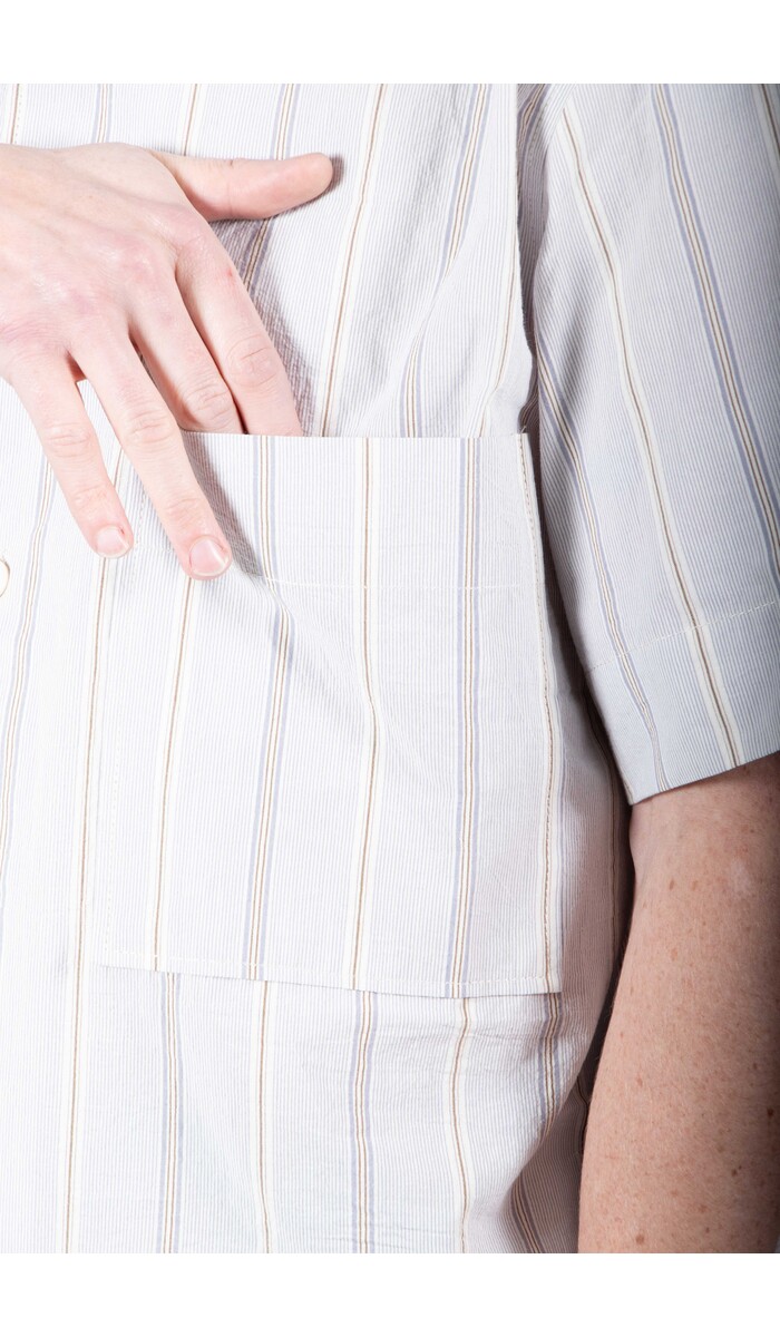 Parages Parages Overhemd / Alya SS / Wit-blauwe strepen