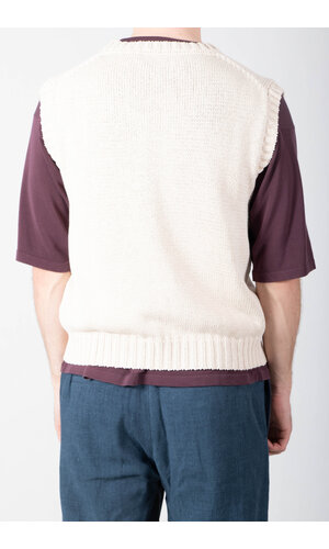 De Bonne Facture De Bonne Facture Vest / Round Collar Vest / Ecru