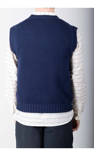 De Bonne Facture De Bonne Facture Vest / Round Collar Vest / Navy