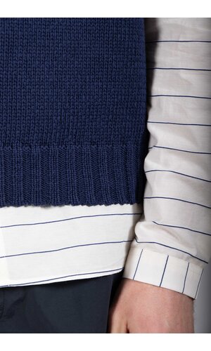 De Bonne Facture De Bonne Facture Vest / Round Collar Vest / Navy