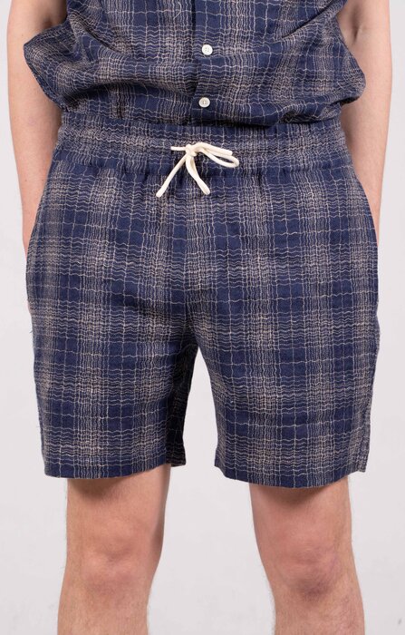 Portuguese Flannel Portuguese Flannel Korte Broek / Dorne Shorts / Blauwe Wiebel