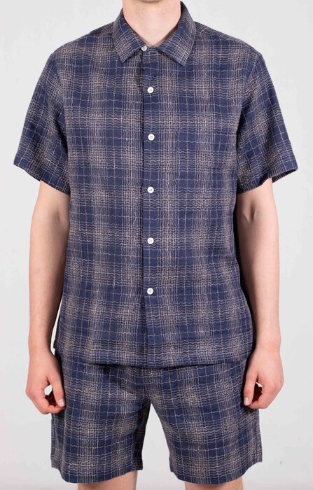 Portuguese Flannel Portuguese Flannel Overhemd / Dorne / Blauwe Wiebel